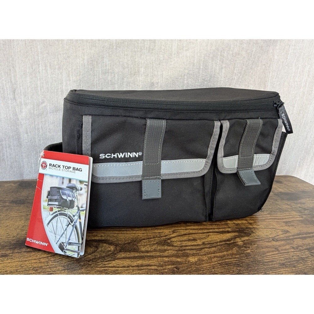 New Schwinn Rack Top Bicycle Bag Storage Black & Gray
